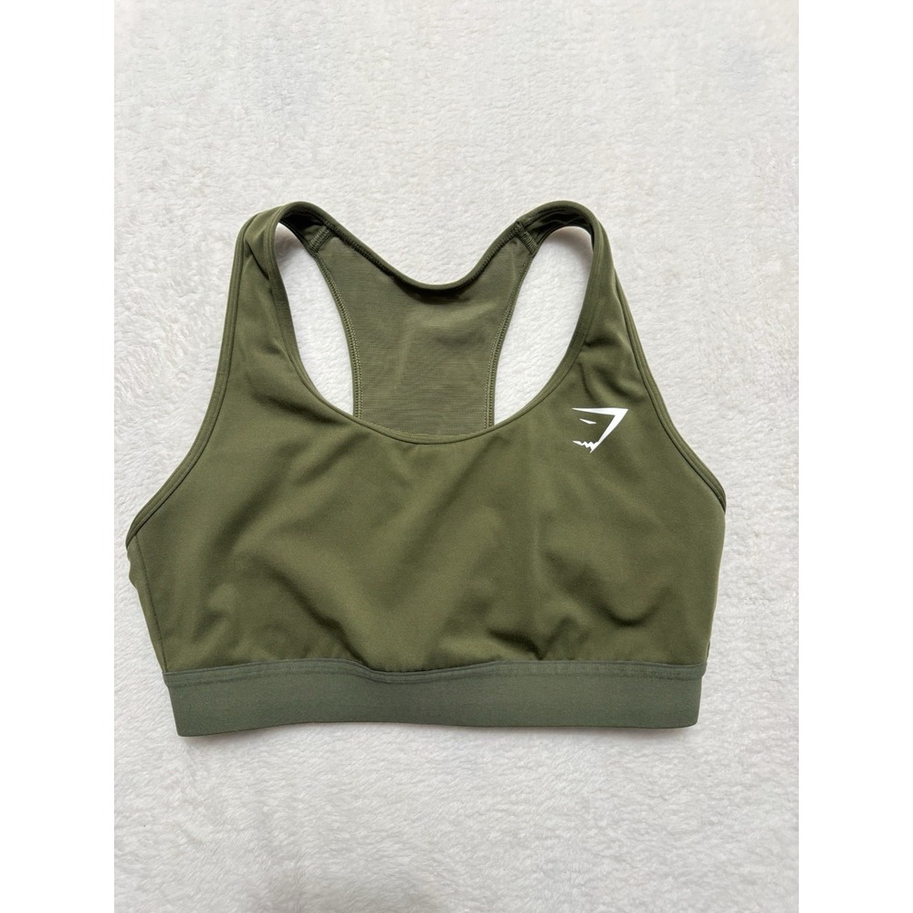Gymshark Women's Green Vital Seamless V Neck Sports Bra Size Small